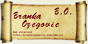 Branka Ožegović vizit kartica